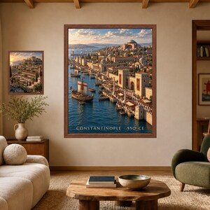 Constantinople 550 CE Wall Art, Byzantine Empire, Hagia Sophia Print (Digital Download) image 7
