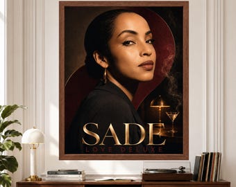 Póster de lujo de Sade Love, decoración de música soul de los 90, retrato elegante (descarga digital)