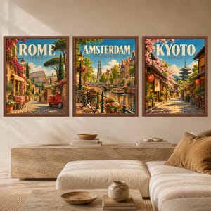 Amsterdam Travel Poster, Netherlands Wall Art, Canal Bicycle Print, Dutch City Decor, Digital Download image 10
