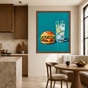 Cheeseburger and Lime Soda Print, Retro Kitchen Decor (Digital Download) image 7