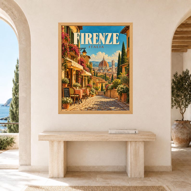 Florence Travel Poster, Duomo Wall Art, Italy Travel Print, Tuscany City Decor, Digital Download image 9