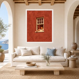 Woman Reading Window Print, Terracotta Wall Art, Book Lover Decor (Digital Download) afbeelding 3