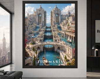 Tidemaris Fantasy City Print, Coastal Kingdom, Tidal Gates (Digital Download)