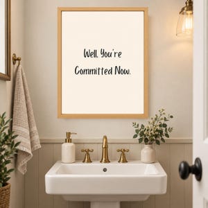 Funny Bathroom Wall Art, Toilet Humor Print, Black Lettering (Digital Download) image 9