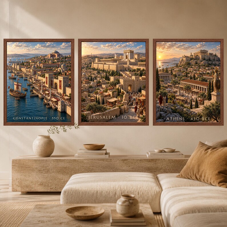 Jerusalem Wall Art, Second Temple Poster, Ancient Jerusalem Print, Biblical Archaeology Decor, Digital Download image 9