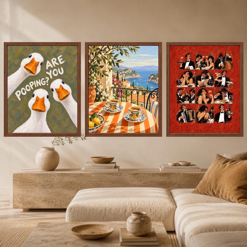 Mediterranean Coffee Print, Italian Coastal Cafe Art, Lemon Espresso Poster (Digital Download) image 9