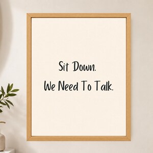 Funny Bathroom Print, Toilet Humor Wall Art, Minimalist Black Lettering (Digital Download) image 2