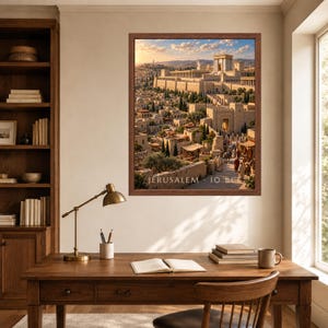 Jerusalem Wall Art, Second Temple Poster, Ancient Jerusalem Print, Biblical Archaeology Decor, Digital Download image 6