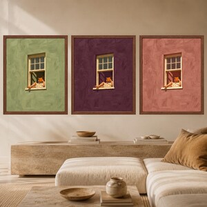 Woman Reading Window Print, Burgundy Wall Art, Minimalist Book Lover Decor (Digital Download) image 10