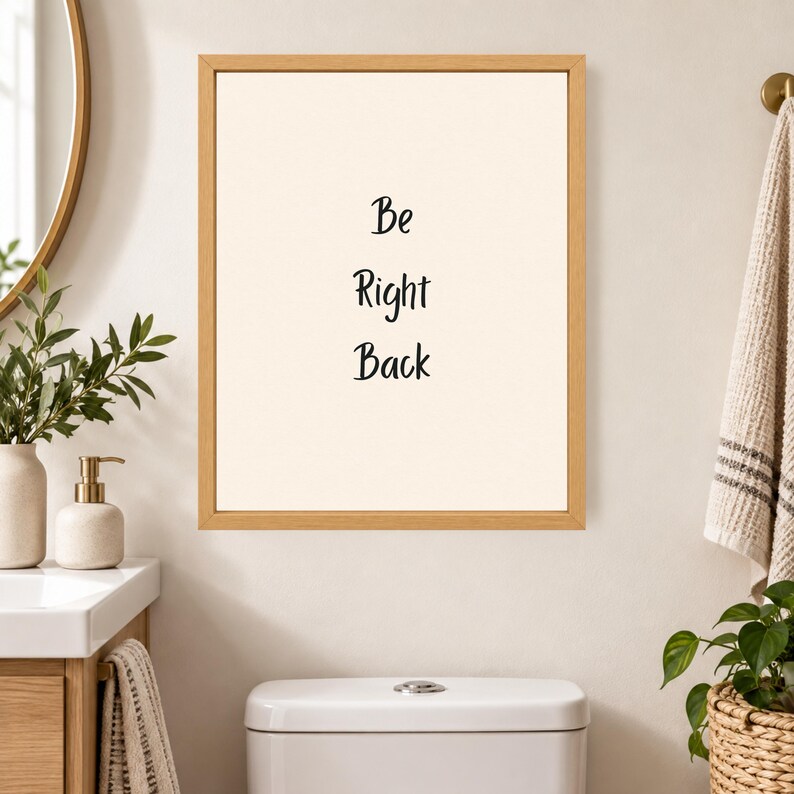 Funny Bathroom Print, Minimalist Toilet Humor Art (Digital Download) image 5