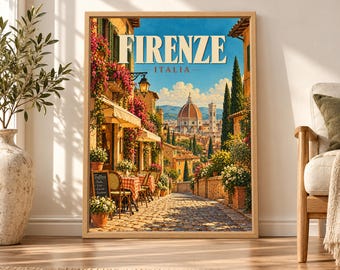 Florence Travel Poster, Duomo Wall Art, Italy Travel Print, Tuscany City Decor, Digital Download
