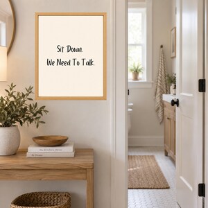 Funny Bathroom Print, Toilet Humor Wall Art, Minimalist Black Lettering (Digital Download) image 7