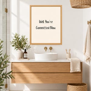 Funny Bathroom Wall Art, Toilet Humor Print, Black Lettering (Digital Download) image 3