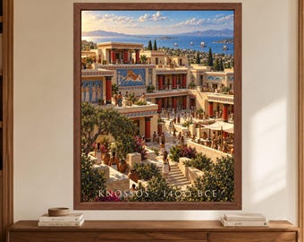 Knossos Wall Art, Minoan Crete Poster, Ancient Palace Print, Greek History Decor, Digital Download