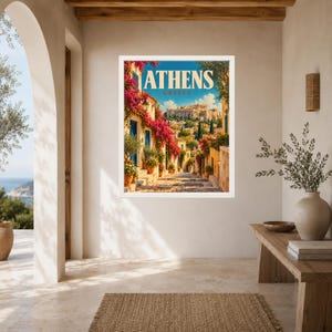 Athens Greece Travel Poster, Acropolis Wall Art, Parthenon Print, Mediterranean City Decor, Digital Download image 6