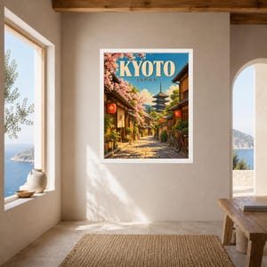 Kyoto Travel Poster, Yasaka Pagoda, Cherry Blossom Japan Print (Digital Download) image 7