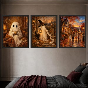 Funny Halloween Ghost Toilet Paper Print, Witch Hat, Black Cat, Autumn Decor (Digital Download) image 9