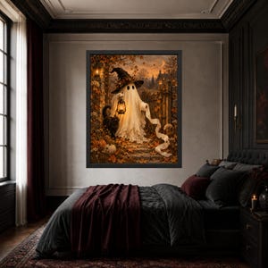 Funny Halloween Ghost Toilet Paper Print, Witch Hat, Black Cat, Autumn Decor (Digital Download) image 6