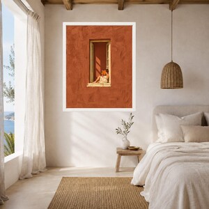 Terracotta Window Reading Nook Print, Mediterranean Book Lover Art (Digital Download) imagen 5