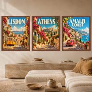 Athens Greece Travel Poster, Acropolis Wall Art, Parthenon Print, Mediterranean City Decor, Digital Download image 10
