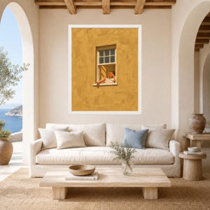 Woman Reading Window Print, Mustard Yellow Wall Art, Book Lover Decor (Digital Download) image 3