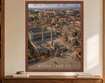 Arte mural de la Antigua Roma, póster del Foro Romano, lámina del Coliseo, decoración del Imperio Romano, descarga digital.
