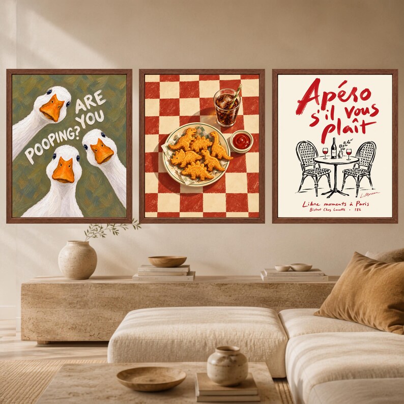 Dino Nugget Kitchen Print, Retro Diner Food Art (Digital Download) imagen 9