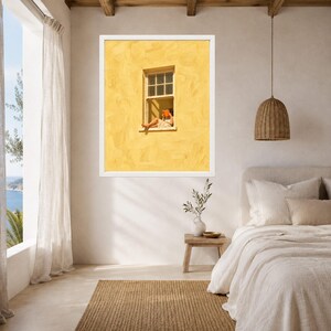 Woman Reading Window Art, Yellow Wall Print, Book Lover Decor (Digital Download) image 5