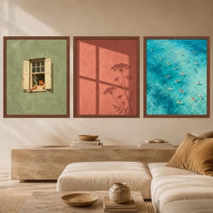 Terracotta Botanical Shadow Print, Minimalist Floral Window Art (Digital Download) image 10