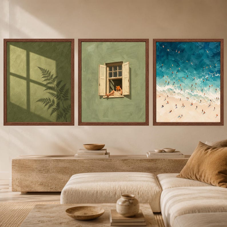 Woman Reading in Window Print, Sage Green Wall Art, Book Lover Decor (Digital Download) image 10