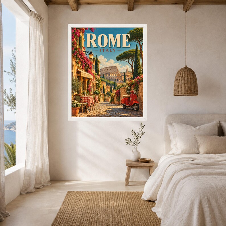 Rome Travel Poster, Colosseum Wall Art, Italy Travel Print, Italian City Decor, Digital Download image 5