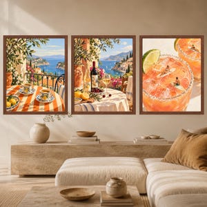 Mediterranean Wine and Lemon Print, Italian Coast Kitchen Decor (Digital Download) imagen 9