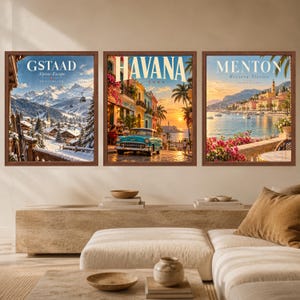 Havana Cuba Travel Poster, Classic Car, Tropical Sunset (Digital Download) image 10