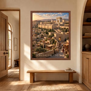 Jerusalem Wall Art, Second Temple Poster, Ancient Jerusalem Print, Biblical Archaeology Decor, Digital Download image 8