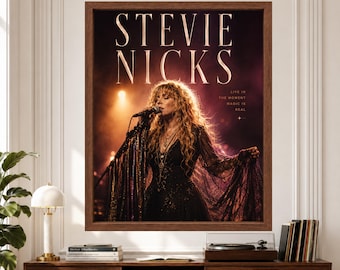 Stevie Nicks Poster, Fleetwood Mac Wall Art, Boho Rock Concert Print, Digital Download