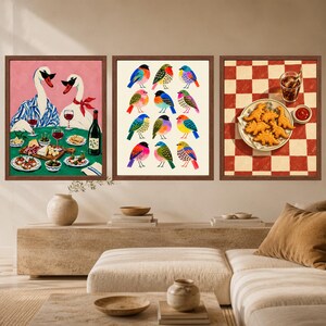 Colorful Folk Art Bird Print, Whimsical Nature Decor (Digital Download) image 10