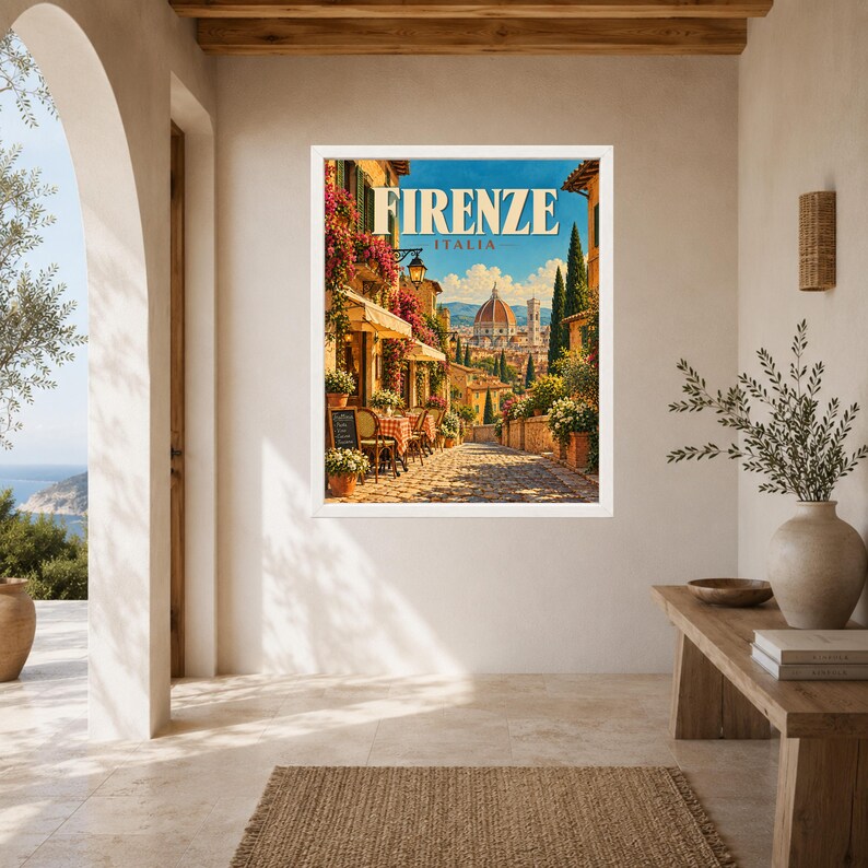 Florence Travel Poster, Duomo Wall Art, Italy Travel Print, Tuscany City Decor, Digital Download image 6