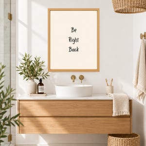 Funny Bathroom Print, Minimalist Toilet Humor Art (Digital Download) image 3