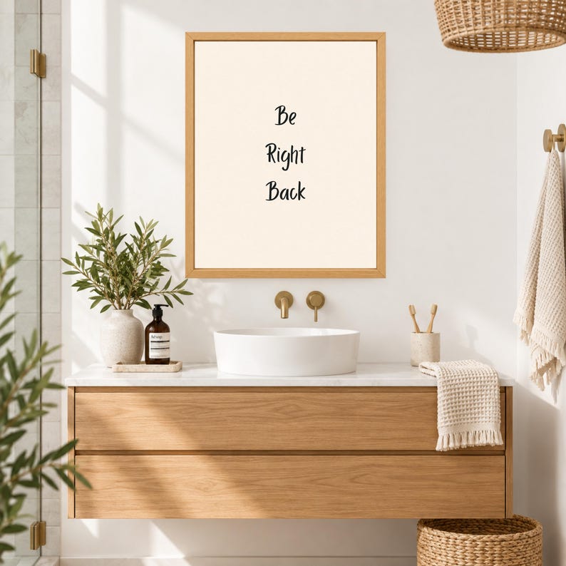 Funny Bathroom Print, Minimalist Toilet Humor Art (Digital Download) image 3