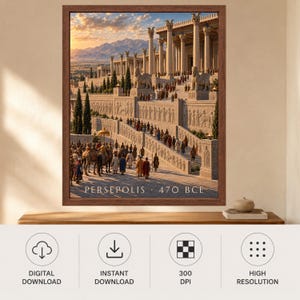 Persepolis Wall Art, Ancient Persia Poster, Achaemenid Empire Print, Persian History Decor, Digital Download image 10