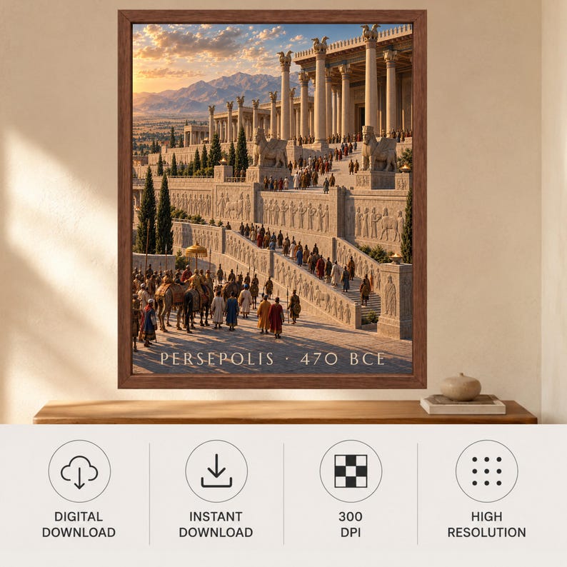 Persepolis Wall Art, Ancient Persia Poster, Achaemenid Empire Print, Persian History Decor, Digital Download image 10