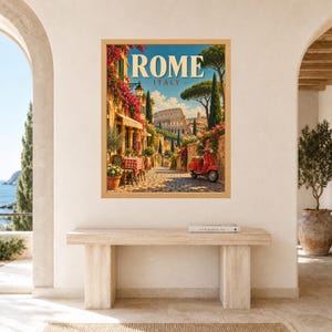 Rome Travel Poster, Colosseum Wall Art, Italy Travel Print, Italian City Decor, Digital Download image 8