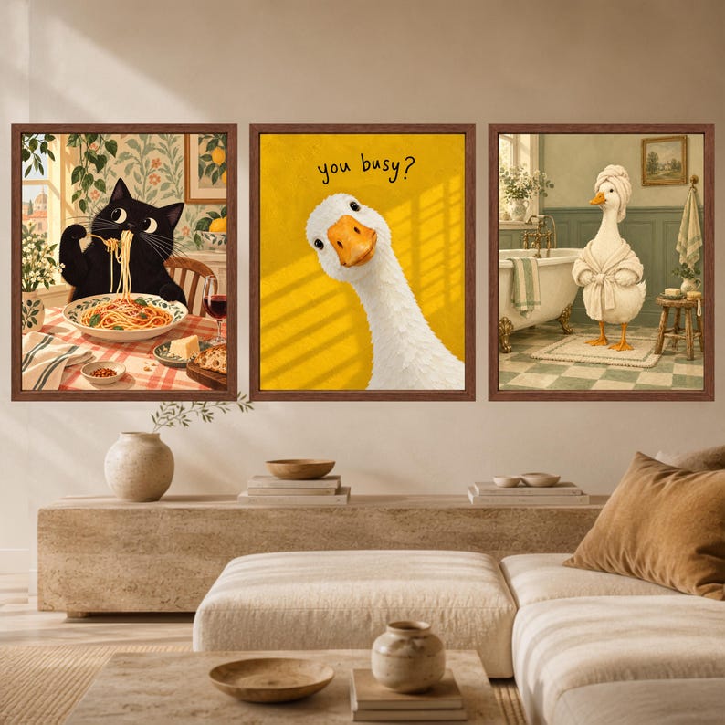 Funny Goose Print, You Busy? Yellow Animal Art (Digital Download) image 9