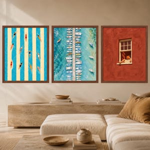 Aerial Marina Print, Turquoise Harbor, Mediterranean Boats (Digital Download) image 9