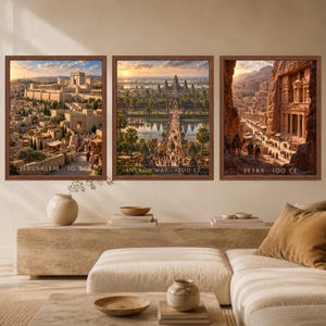 Angkor Wat 1200 CE Reconstructed Cityscape Print, Khmer Empire Art (Digital Download) image 9