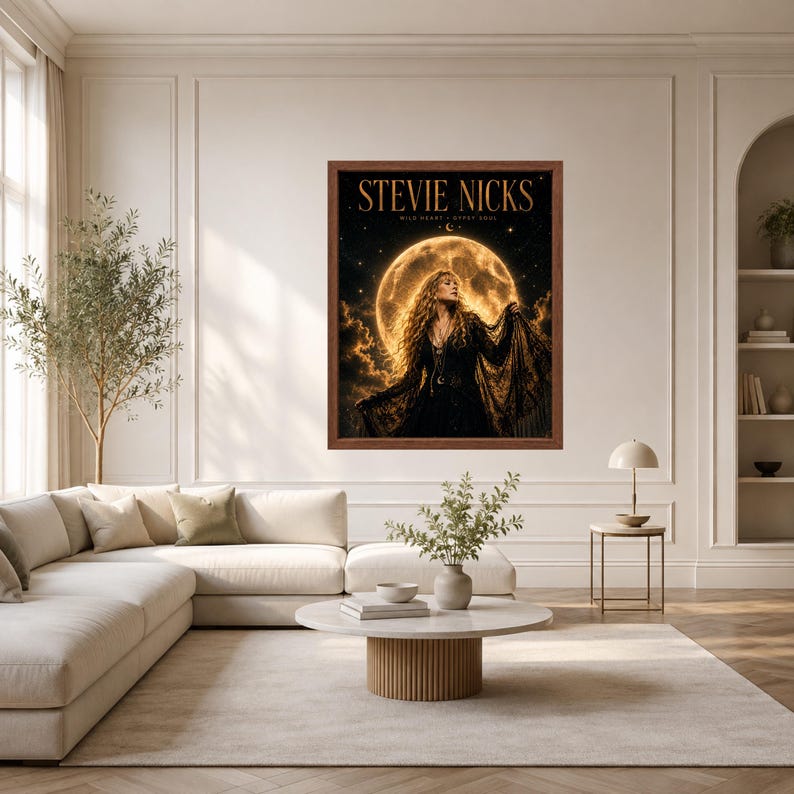 Stevie Nicks Moon Music Poster, Boho Celestial Rock Art (Digital Download) image 5