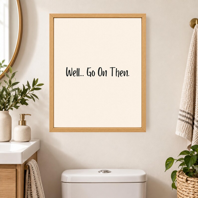 Lámina decorativa divertida para la pared del baño, tipografía minimalista con humor escatológico (descarga digital) imagen 5