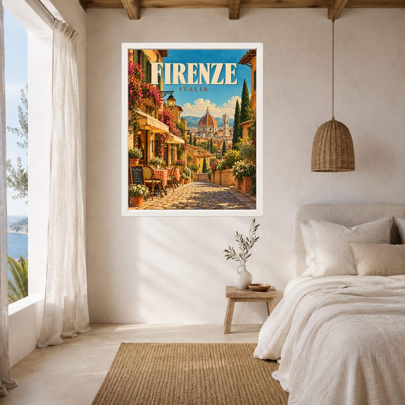 Florence Travel Poster, Duomo Wall Art, Italy Travel Print, Tuscany City Decor, Digital Download image 5