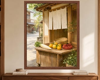 Japanese Market Yuzu Citrus Print, Japandi Kitchen Decor (Digital Download)