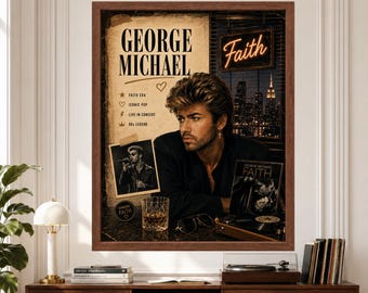 George Michael Faith Era Pop Poster, 80s Music Decor (Digital Download)